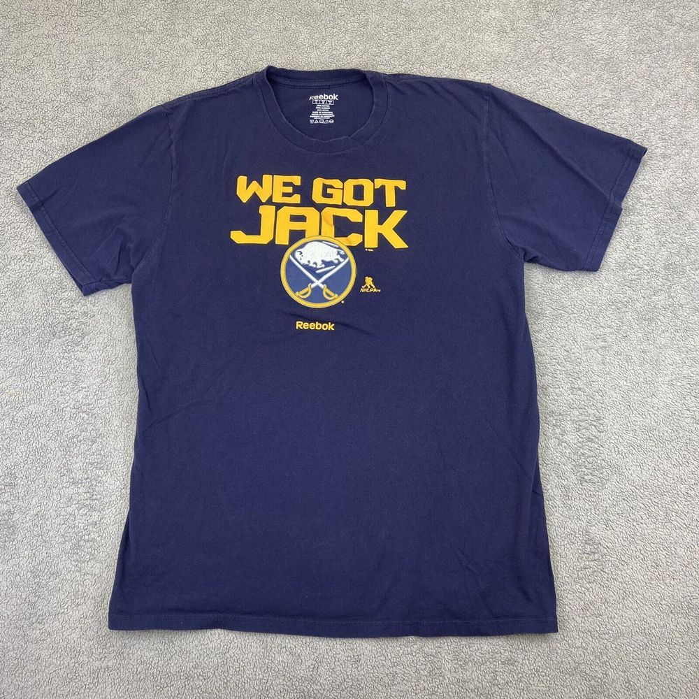 Buffalo Sabres Reebok NHL T Shirt Mens Large Blue Primary Graphic We Got Jack